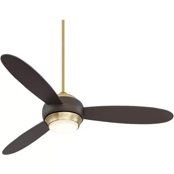 54" Casa Vieja Modern Ceiling Fan with Light LED Dimmable Bronze and Soft Brass for Living Room Kitchen Bedroom Dining