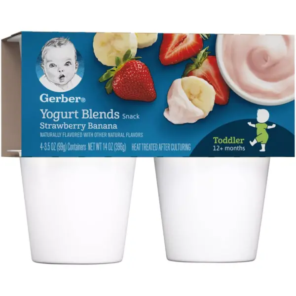 Gerber Toddler 4pk Strawberry Banana Yogurt Blends - 14oz