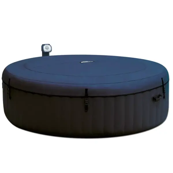 Intex 28409E PureSpa 6 Person Home Inflatable Portable Heated Round Hot Tub Spa 85-inch x 28-inch with 170 Bubble Jets and Built in Heat Pump, Blue