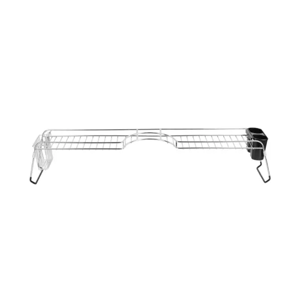 Home Basics Chrome Plated Steel  Faucet Spacer Over the Sink Shelf with Cutlery Holder