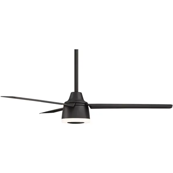 50" Casa Vieja Modern Outdoor Ceiling Fan with Light LED Dimmable Remote Matte Black Damp Rated for Patio Porch