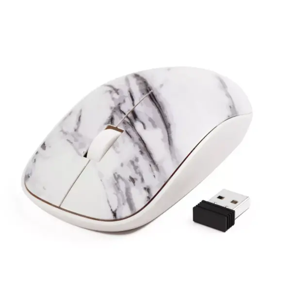 Insten 2.4GHz Wireless Optical White Marble Design Mouse For Notebook Laptop PC Computer Games