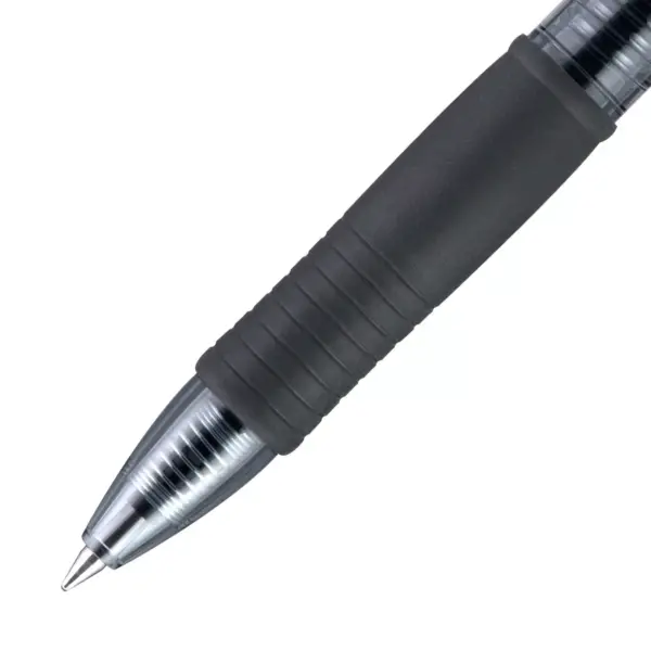 Pilot Retractable Gel Pens With Rubber Grip, 0.7mm, 12ct - Black