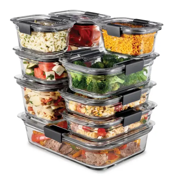 Rubbermaid 8pc Brilliance Glass Food Storage Container Set