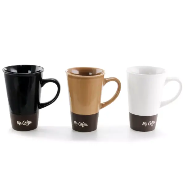 Mr. Coffee Cafe Zortea 6 Piece 16 Ounce Ceramic Mug Set in Assorted Colors