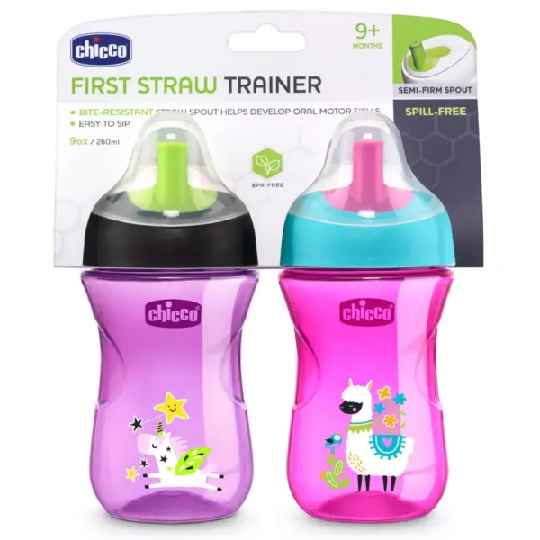 Chicco 2pk Sport Spout Trainer Cup 9+ Months - Pink/Purple - 9oz