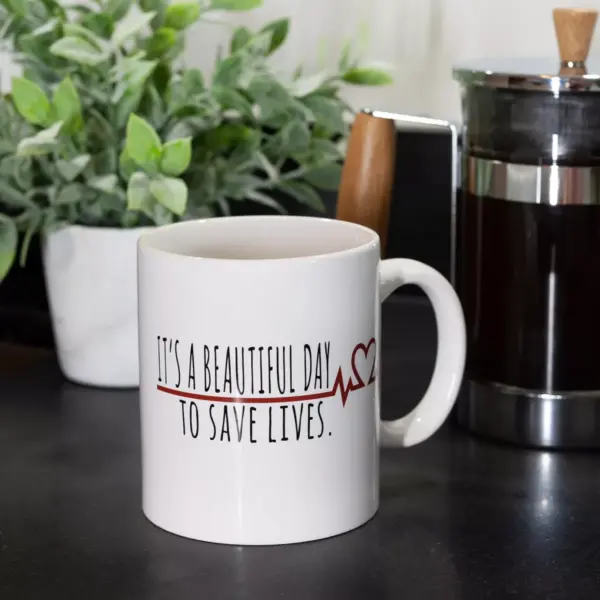 Surreal Entertainment Greys Anatomy Derek Coffee Mug | It's A Beautiful Day To Save Lives | 16 Ounces