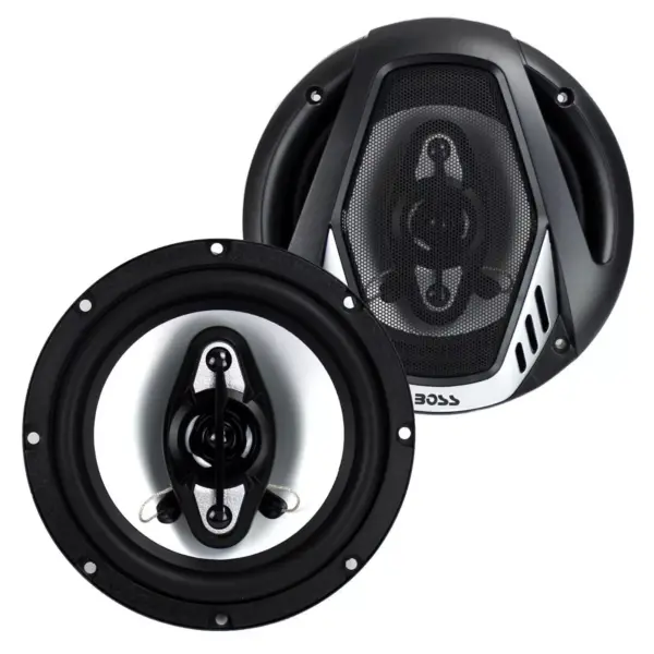 BOSS NX654 6.5" 400W 4-Way Car Audio Coaxial Speakers Stereo, Black (6 Speakers)