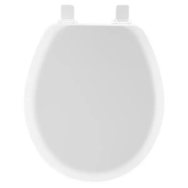 Cameron Never Loosens Round Enameled Wood Toilet Seat with Easy Clean Hinge White - Mayfair by Bemis