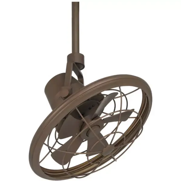 18" Casa Vieja Mission Outdoor Ceiling Fan with Wall Control Mounted Adjustable Oil Rubbed Bronze Cage Damp Rated for Patio Porch