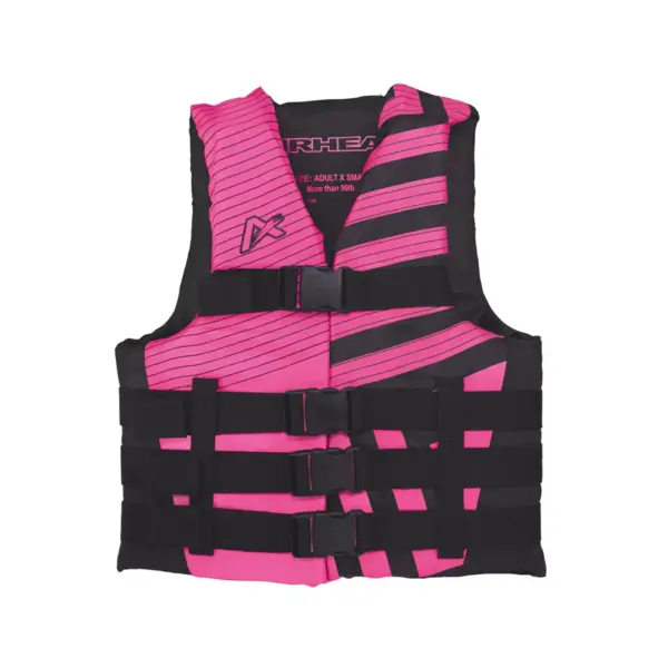 Airhead Trend Unisex Safety Life Jacket Vest for Men or Women Boat Fishing, Kayaking, Water Skiing, and Boating, Adult 2XL-3XL (Pink/Black)