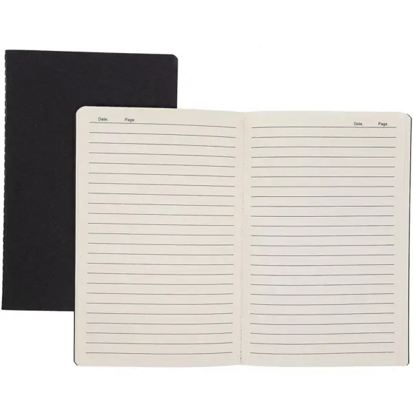 Paper Junkie 12-Pack Journal Bulk, Black Kraft Paper Cover Lined Notebook, A5 Sized, 5.5" x 8.5", 30-Sheet Each