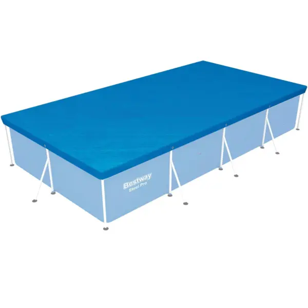 Bestway 58107 Flowclear Pro Rectangular Above Ground Swimming Pool Cover, Blue