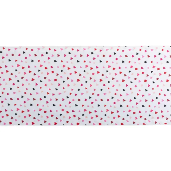 72"x14" Confetti Hearts Print Table Runner Pink - Design Imports