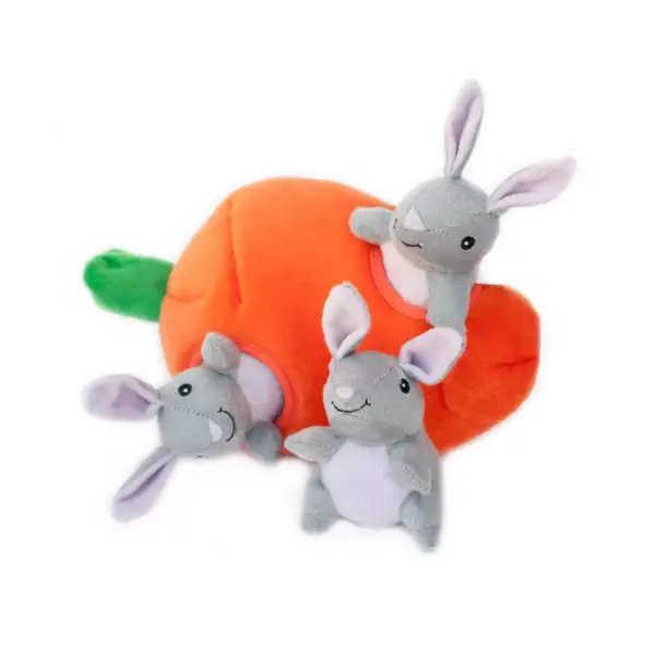 ZippyPaws Burrow Bunny 'n Carrot Dog Toy