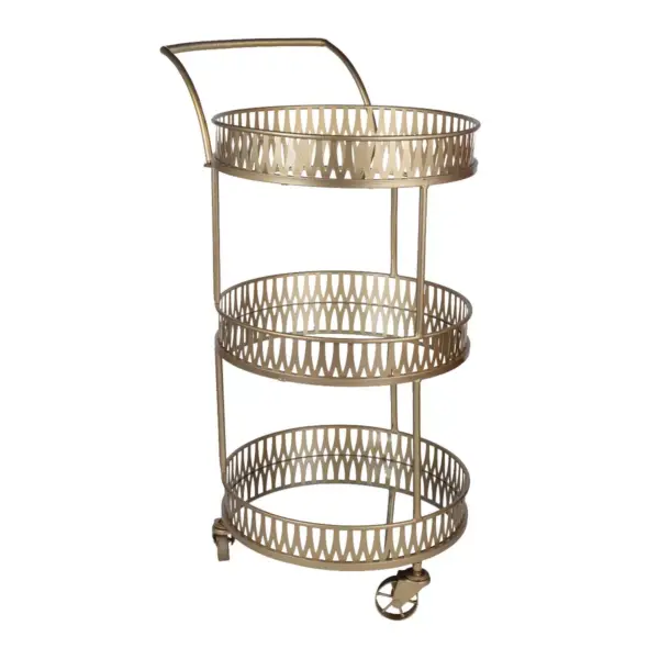 Urban Vogue Round Bar Cart Gold - A&B Home