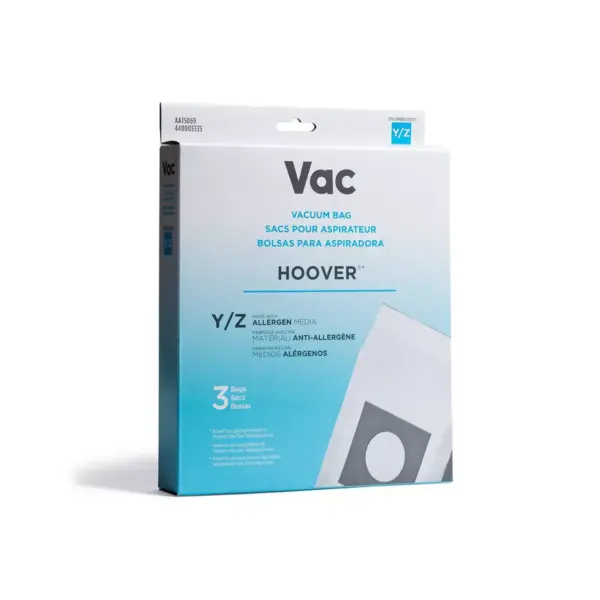 Vac Hoover Type Y/Z Allergen Vacuum Cleaner Replacement Bags Pack of 3