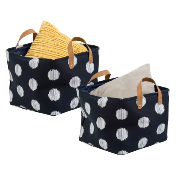 Honey-Can-Do Set of 2 Cube Storage Bin Navy