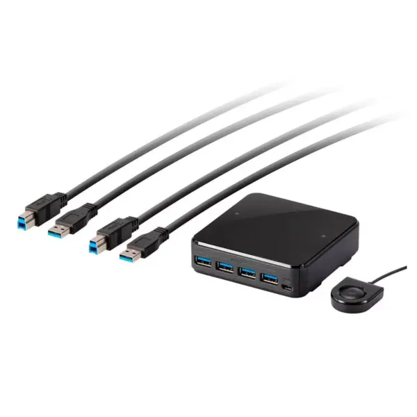 Monoprice 2x4 USB 3.1 Gen1 Peripheral Sharing Switch, Allows 2 Computers To Share 4 USB 3.1 Gen1 Devices