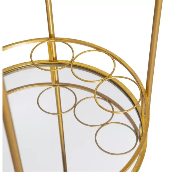 Round Metal Bar Cart Gold - Linon