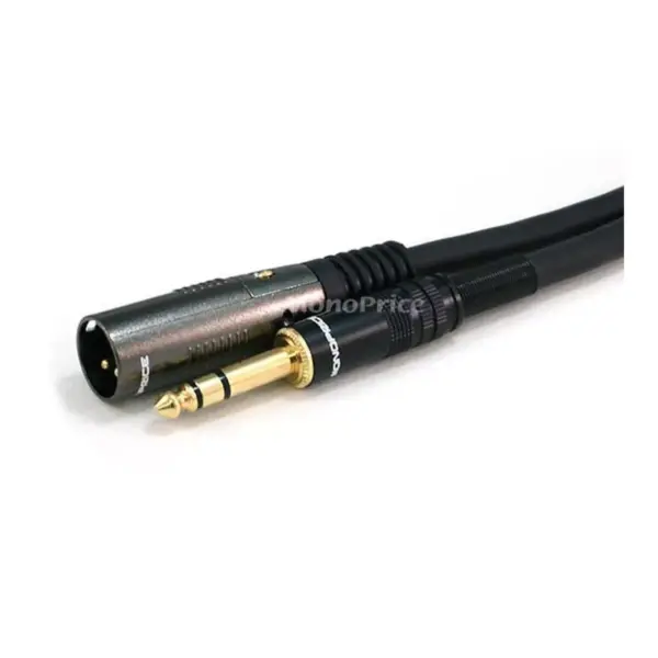 Monoprice XLR Male to 1/4in TRS Male Cable - 1.5 Feet | 16AWG, Gold Plated - Premier Series