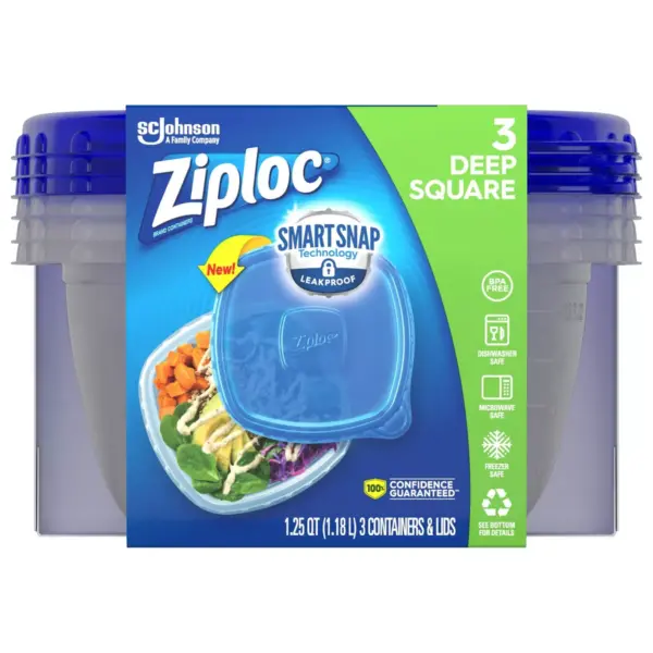 Ziploc Medium Square Containers - 3ct