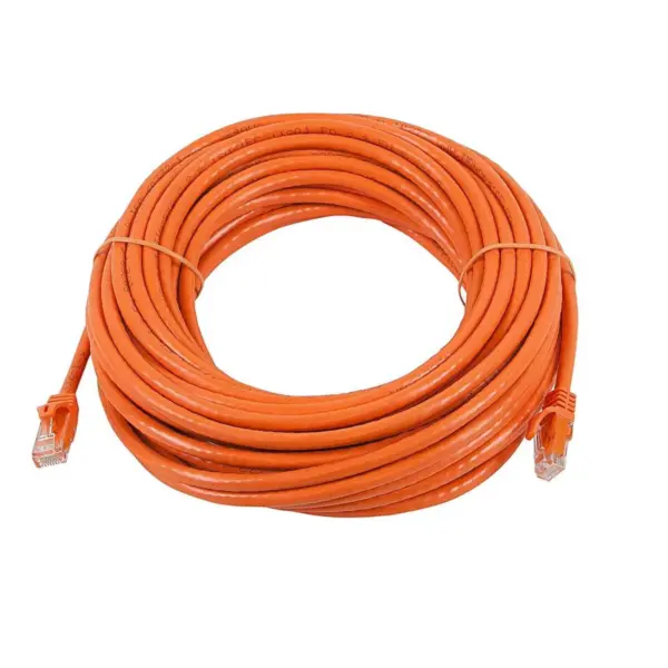 Monoprice Cat6 Ethernet Patch Cable - 100 Feet - Orange | Network Internet Cord - RJ45, Stranded, 550Mhz, UTP, Pure Bare Copper Wire, 24AWG - Flexboot