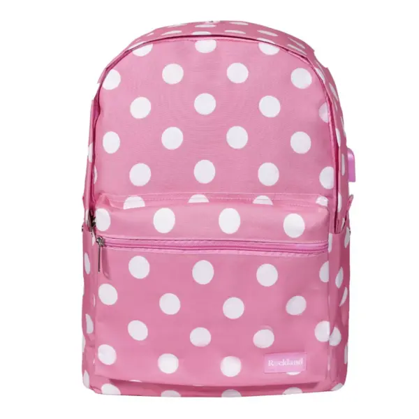 Rockland 17'' Classic Laptop Backpack - Pink Dot