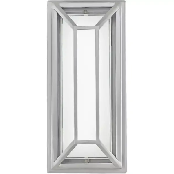 Possini Euro Design Modern Outdoor Wall Light Fixture LED Matte Nickel Geometric 12" Frosted Glass for Exterior House Porch Patio