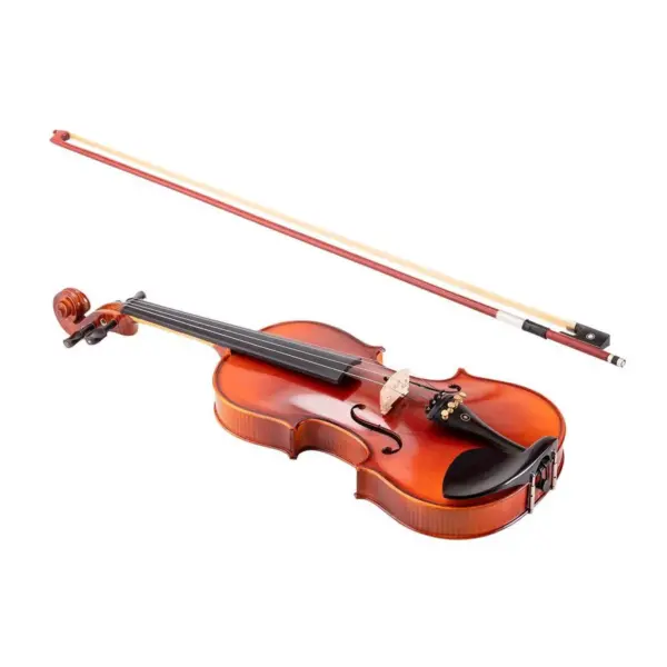 Monoprice 4/4 Flamed Maple Violin with Music Stand, Violin Stand, Case, Bow, and Rosin - Stage Right Sonata