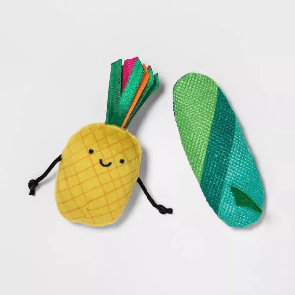 Pineapple and Surf Board Cat Toy - 2pk - Sun Squad™