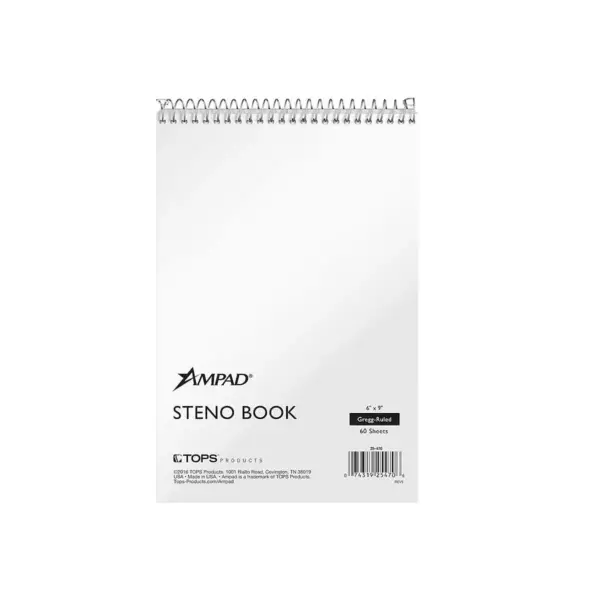 Ampad Steno Pad 6" x 9" Gregg White 60 Sheets/Pad (TOP 25-470)