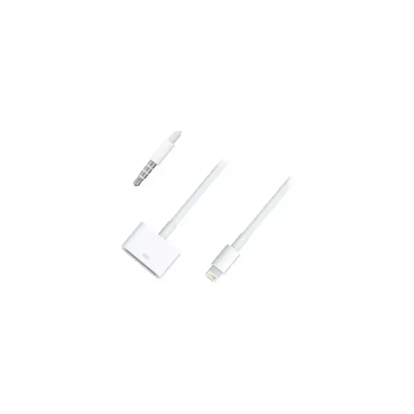 4XEM 30 Pin to 8 Pin Audio Adapter - Apple Dock Connector/Lightning/Mini-phone Audio/Data Transfer Cable for iPhone, iPod, iPad