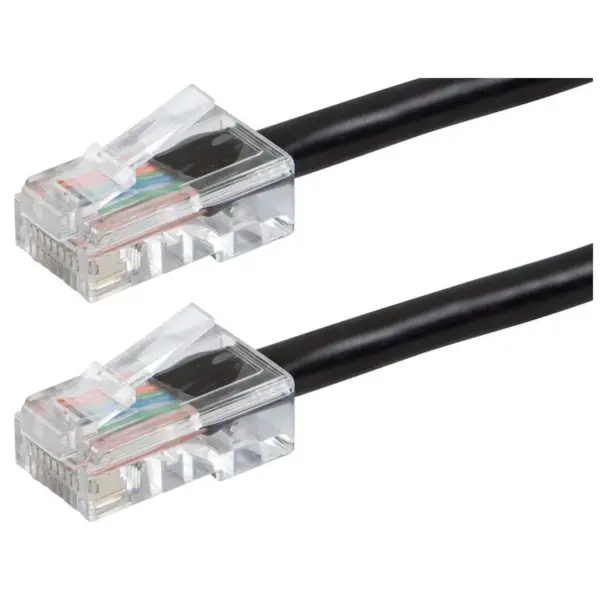 Monoprice Cat5e Ethernet Patch Cable - 1 Feet - Black | Network Internet Cord - RJ45, Stranded, 350Mhz, UTP, Pure Bare Copper Wire, 24AWG - Zeroboot