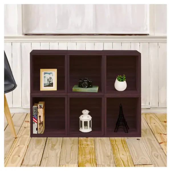 Way Basics Stackable Eco Storage Cube Cubby Organizer Espresso Wood Grain