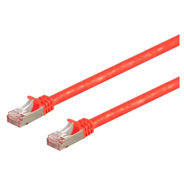 Monoprice Cat7 Ethernet Network Patch Cable - 3 feet - Red | 26AWG, Shielded, (S/FTP) - Entegrade Series