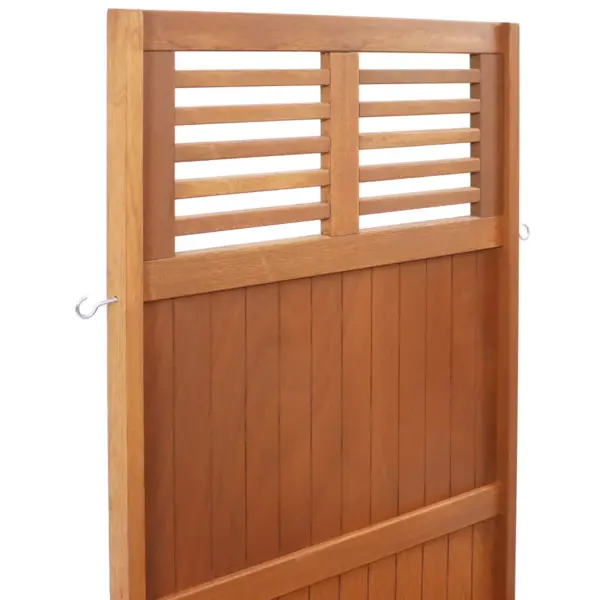 Sunnydaze Outdoor Garden Meranti Wood with Teak Oil Finish Planter Box with Privacy Screen and 2 Hooks for Hanging Basket Planters - 44" H - Brown