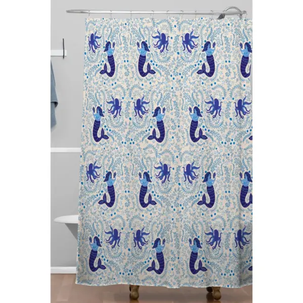 Ocean Creatures Shower Curtain Blue - Deny Designs