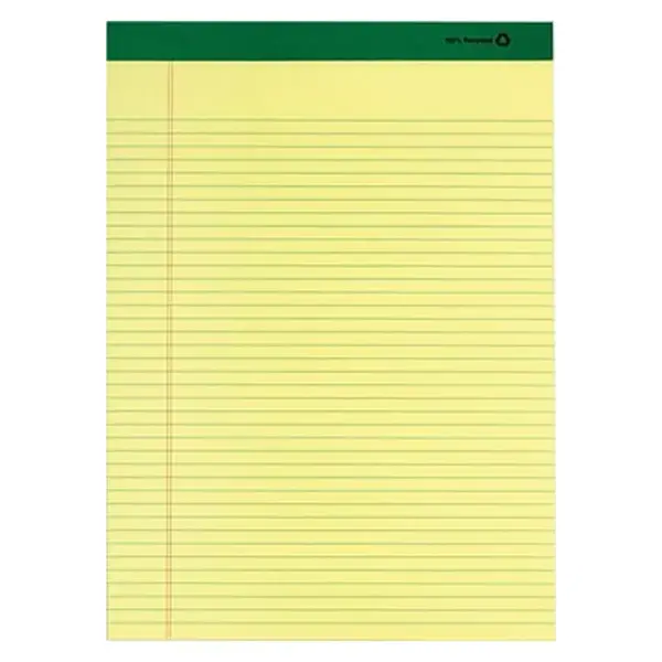 MyOfficeInnovations Notepads 8.5" x 11.75" Narrow Yellow 50 Sh./Pad 12 Pads/PK 354743