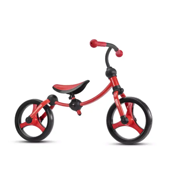 smarTrike Lightweight & Adjustable Kids Walking Running Balance 2 in 1 Learning Stages Training Bike w/ Puncture Free EVA Wheels for Ages 2 to 5, Red