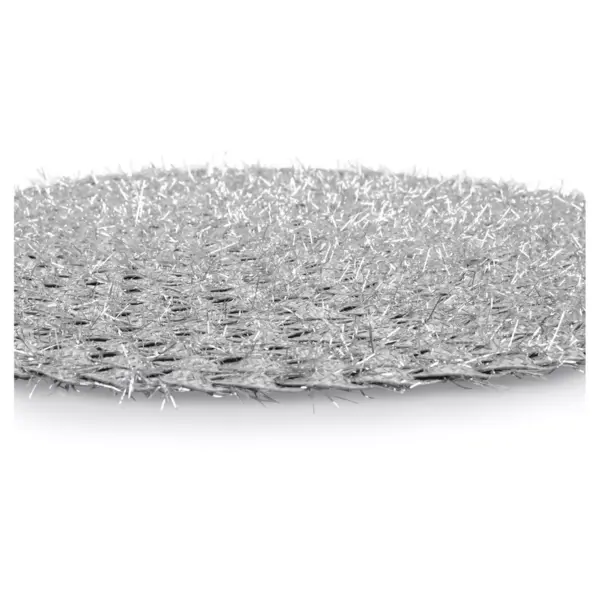 Set of 6 Silver Tinsel Woven Round Placemat - Design Imports