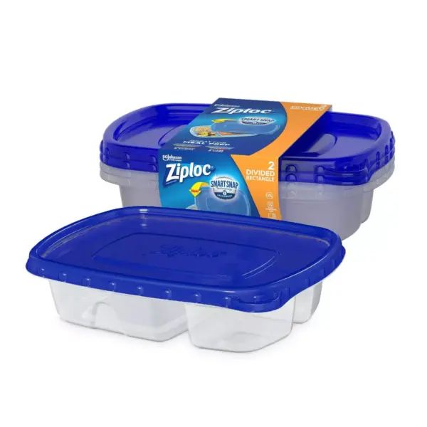 Ziploc Divided Rectangle Containers - 2ct