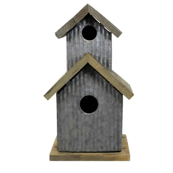 Home & Garden 14.75" Townhouse Bird House Decor Two Tier Direct Designs International  -  Bird And Insect Houses