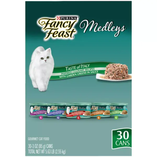 Fancy Feast Medleys Taste of Italy Collection in Sauce Gourmet Wet Cat Food - 3oz/30ct Variety Pack