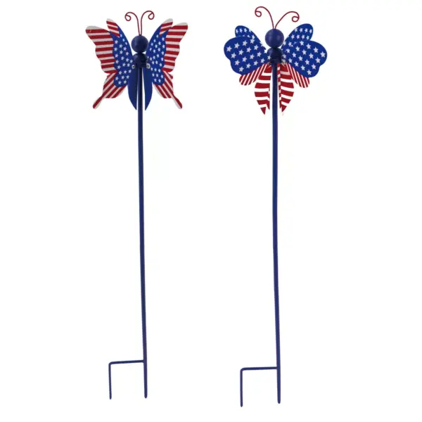 Evergreen Flag  Beautiful Dragonfly Americana Spinning Garden Stake - 6 x 6 x 28 Inches Homegoods and Decorations for Every Space