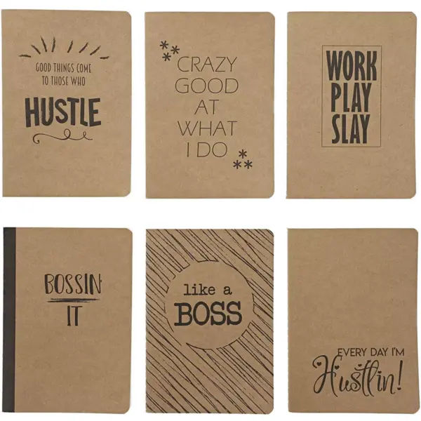 24 Pack Motivational Kraft Travel Journal Notepads Lined Paper for Student Office, 4" x 5.75"