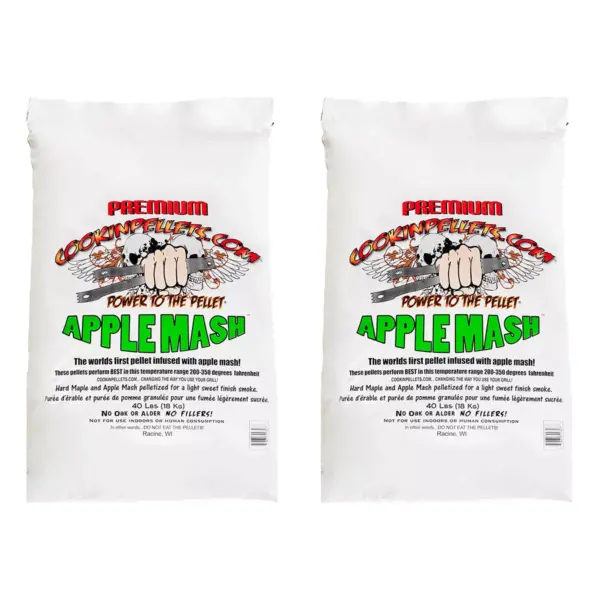 CookinPellets Apple Mash Hard Maple Smoker Smoking Wood Pellets, 40 Pound Bag (2 Pack)