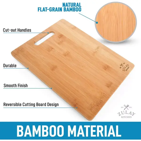 Zulay Kitchen Bamboo Wooden Cutting Boards