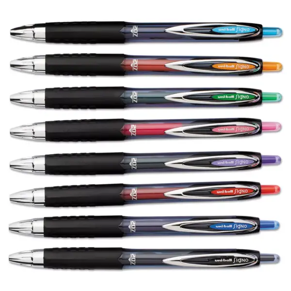 uni-ball Signo 207 Retractable Gel Pen Assorted Ink 0.7mm 8/Set 40110