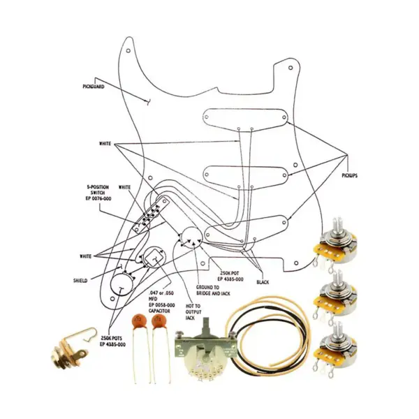 Allparts EP-4120-000 Wiring Kit for Strat